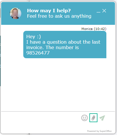Chat - Allow file upload in chat for the customer -screenshot