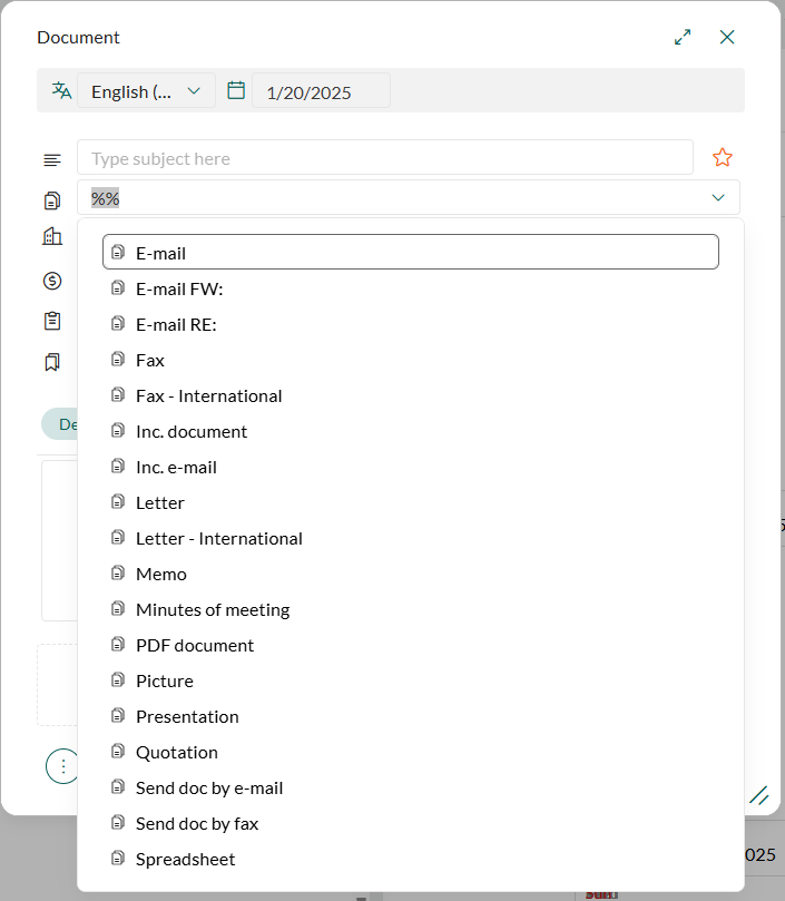 Skriv inn to prosenttegn i hurtigsøk for å se alle postene -screenshot